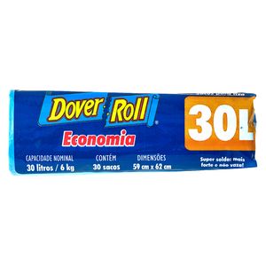 Saco Plástico Dover Roll para Lixo Economia Azul 30l 30Unidades