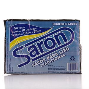 Saco Plástico Saron para Lixo 50l 10Unidades