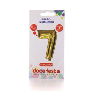 Balão Doce Festa Metalizado Ouro N.7 40cm