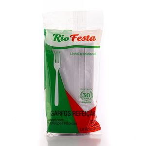 Garfo Rio Festa para Refeição Branco 50un