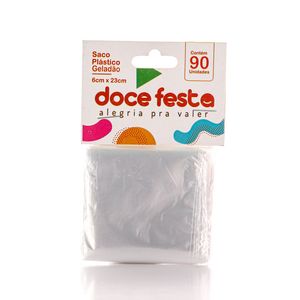 Saco Plástico Doce Festa para Geladão  90Unidades