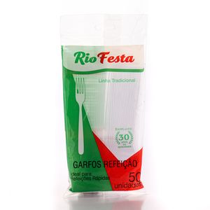 Garfo Rioplastic Cristal para Refeição 50Unidades