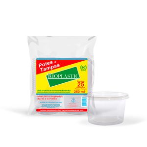 Pote Rioplastic 250ml com Tampa 25un