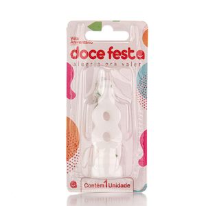 Vela Aniversário Doce Festa Skin Branca N.8