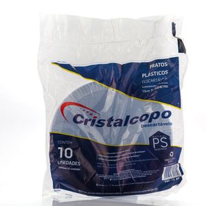 Prato Cristal Branco Fundo 15cm 10Unidades
