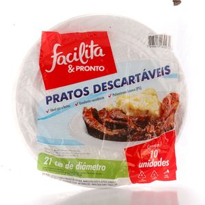 Prato Facilita & Pronto 21cm 10Unidades