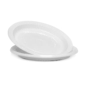 Prato Cristal Branco Raso 21cm 10Unidades