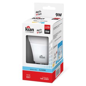 Lâmpada Kian Led Classic 9W Bivolt Branca