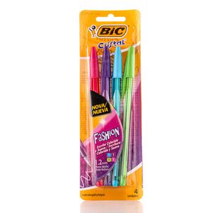 Caneta Bic Fashion Cristal 4Unidade