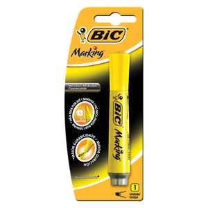 Caneta Bic Marca Texto Amarela