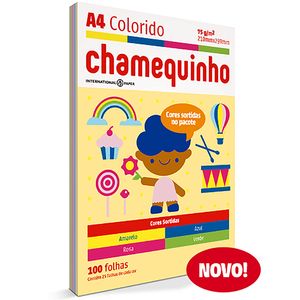 Papel Sulfite Chamequinho A4 Colorido 100 Folhas