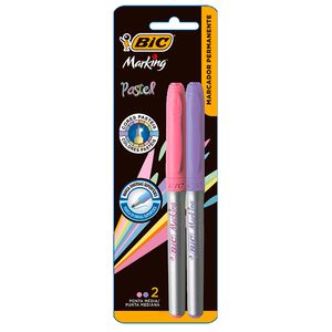 Marcador Bic Permanente Tons Pasteis 2Unidades
