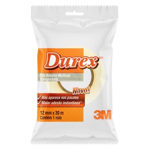 Fita Adesiva Durex 3M Transparente Flow Pack 12mm x 30m