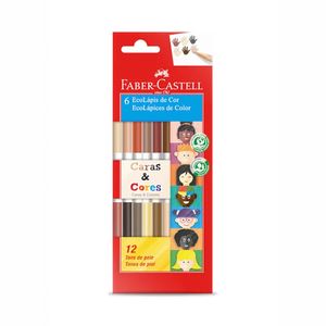 Lápis de Cor F.Castell Ecolápis Caras&Cores 12 Tons de Pele 1un