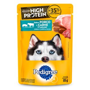 Alimento para Cães Pedigree Adulto High Protein Porco e Carne Sachê 85g