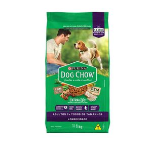 Alimentos para Cães Dog Chow Extra Life Filhotes 7 + Todos os Tamanhos Logevidade 1kg