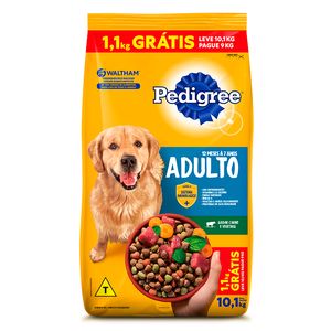 Alimentos para Cães Pedigree Adulto Carnes Vegetais Leve 10.1 Pague 9kg