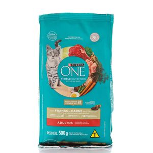 Alimento para Gatos Purina One Adultos Frango e Carne 500g