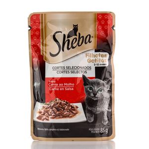 Alimento para Gatos Sheba Carne ao Molho Filhotes 85g