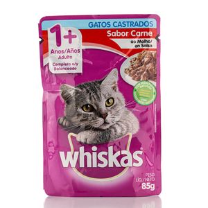 Alimento para Gatos Whiskas Castrados Carne Sachê 85g