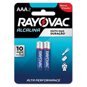 Pilha Rayovac Alcalina Palito AAA2 com 2Unidades