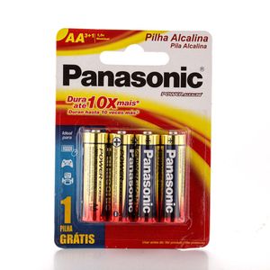 Pilha Panasonic Alcalina Pequena AA 3+1Unidade