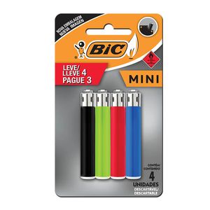 Isqueiro Bic Chama Mini Leve 4 Pague 3 Un