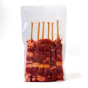 Espetinho Bovino Fraldinha Resfriado Temperado 1 Pacote 618g