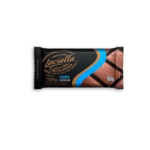 Chocolate Laciella Tablete 70% Cacau Zero Açúcar  80g