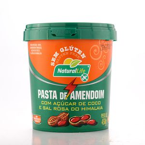 Pasta Amendoim Natural Life sem Glutem com Acucar de Coco e Sal Rosa 450g