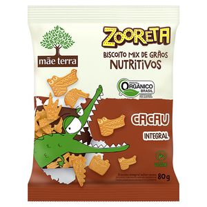 Biscoito Mãe Terra Zooreta Vegano e Orgânico Integral Cacau 80g