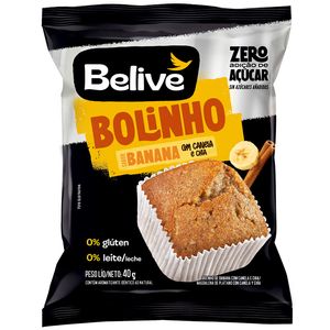 Bolinho Belive Zero Açucar, Gluten e Lactose Banana com Chia 40g