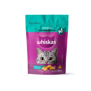 Alimento para Gatos Whiskas Petisco Anti Bola Pelo 80g