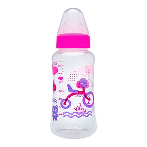 Mamadeira Lolly Viva Silicone Bico Orto Rosa 250ml un