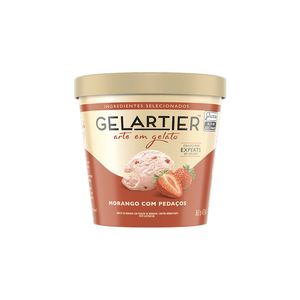 Sorvete Gelartier Morango com Pedaços 473ml