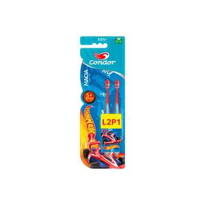 Escova Dental Condor 5 + Kids Hot Wheels Lv 2 Pg 1 un