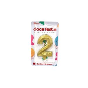 Vela Aniversário Doce Festa Diamond N.2 Ouro