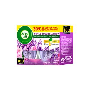 Refil Difusor Bom Ar Elétrico Lavanda 30% Desconto no Segundo Refil un