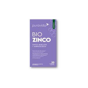 Vitamina Pura Vida Bio Zinco Quelato + Aminoácidos com 30 Capsulas Un