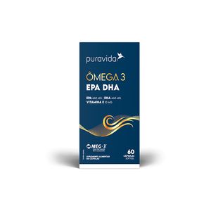 Ômega 3 Pura Vida Epa Dha Vitamina E 60 Cápsulas un