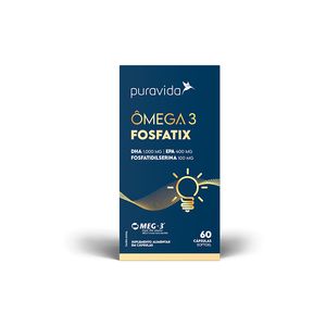 Ômega 3 Pura Vida Fosfatix Dha Epa Fosfatidilserina 60 Cápsulas un