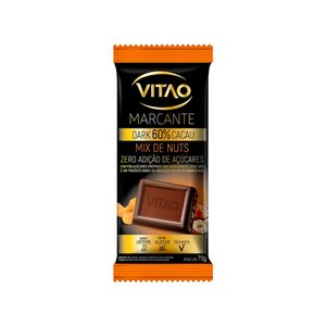 Chocolate Vitao Marcante Zero Acúcar, Glúten e Lactose Vegano Dark 60% 70g