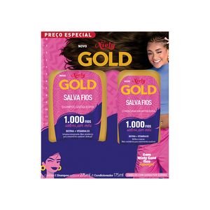 Shampoo 275ml+Condicionador 175ml Niely Gold Cachos Salva Fios un