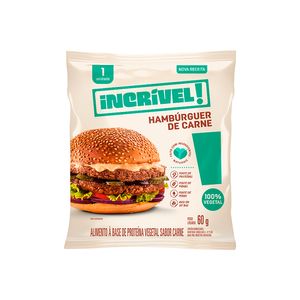 Hamburguer Incrível 100% Vegetal Carne 60g