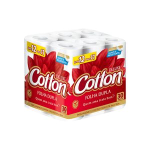 Papel Higiênico Cotton Folha Dupla Lv12 Pg11 Rolos 30m