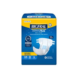 Fralda Geriátrica Bigfral Derma Plus Noturna M 8un