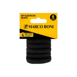 Kit para Cabelo Marco Boni Elástico Black com 6un