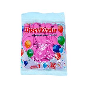 Balão Doce Festa N.7 Rosa com 30un