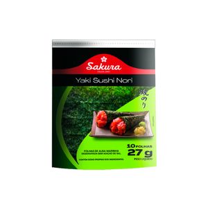 Algas Nori Sakura 10 Folhas 27g