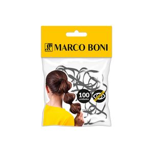 Elásticos Marco Boni para Cabelo Soft Preto com 100un